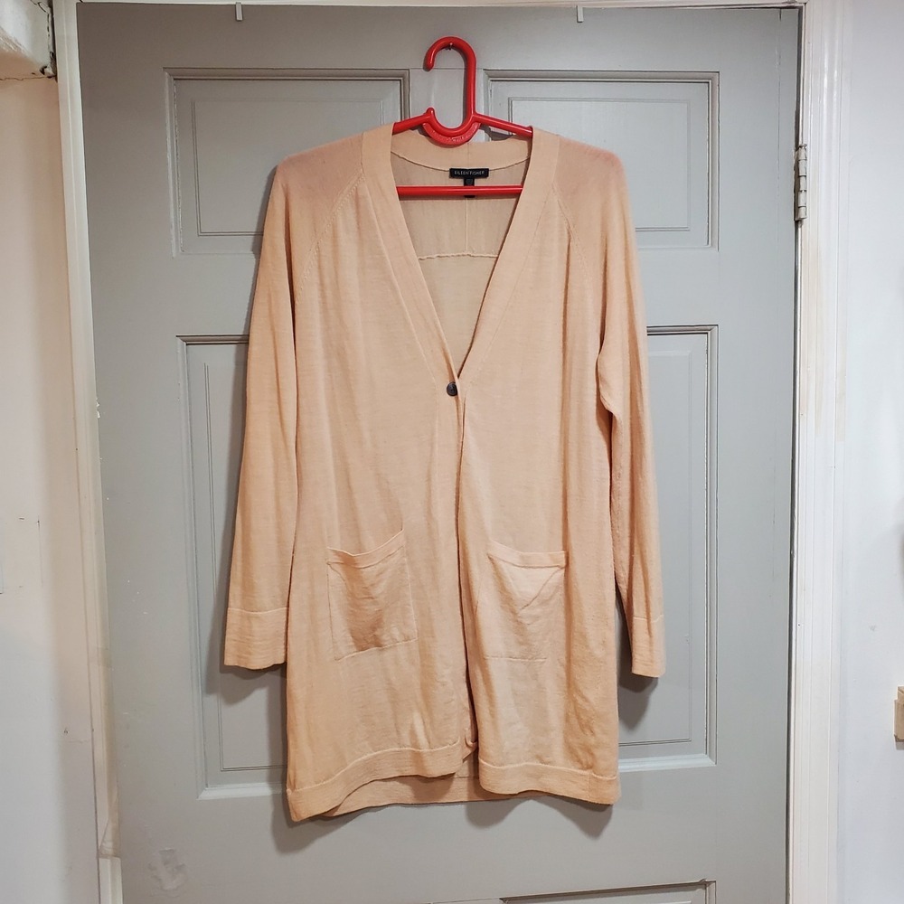 Eileen Fisher Women's Open Long Cardigan Large Merino Wool Lagenlook casual